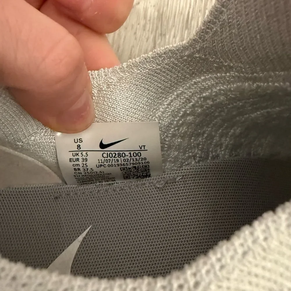 Nike White and Gray Flyknit Sneakers